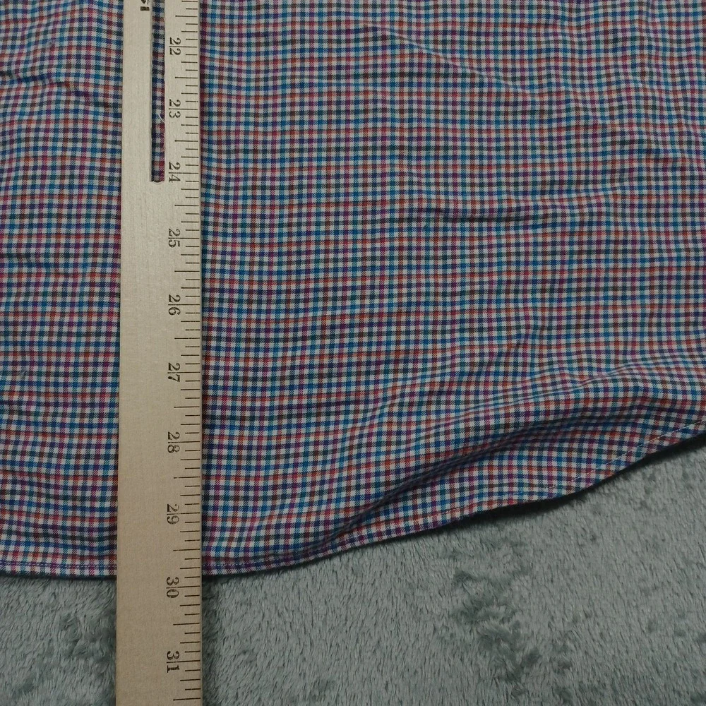 Ralph‎ Lauren Shirt Mens Large Blue Plaid Preppy Casual Button Down A4